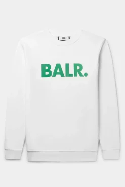 Sweatshirts^BALR. Brand Straight Crewneck Bright White/Putting Green
