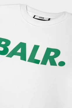 Sweatshirts^BALR. Brand Straight Crewneck Bright White/Putting Green