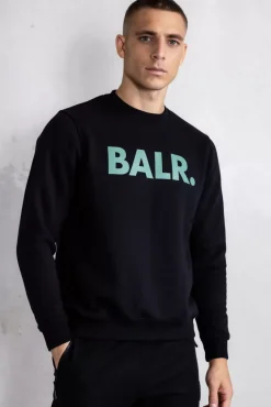 Sweatshirts^BALR. Brand Straight Crewneck Jet Black/Dark Forest