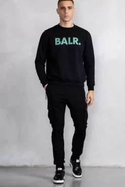 Sweatshirts^BALR. Brand Straight Crewneck Jet Black/Dark Forest