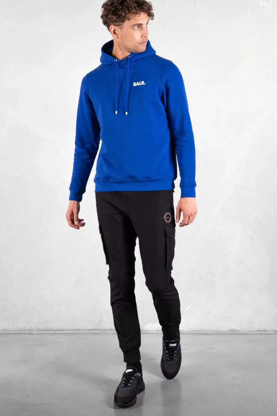 Hoodies^BALR. Brand Straight Small Logo Hoodie Surf The Web/Bright White