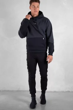 Hoodies^BALR. Carter Loose Double Arrow Hoodie Jet Black/Asphalt