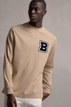 T-Shirts^BALR. Franck Relaxed B Crest Longsleeve Irish Cream
