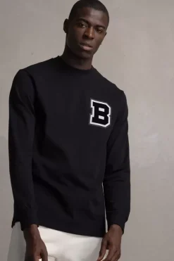 T-Shirts^BALR. Franck Relaxed B Crest Longsleeve Jet Black