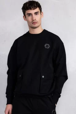 Sweatshirts^BALR. Franck Relaxed Cargo Crewneck Jet Black