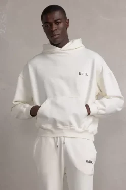 Hoodies^BALR. Joey Box Satin Hoodie Egret