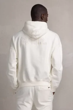 Hoodies^BALR. Joey Box Satin Hoodie Egret