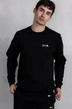 Sweatshirts^BALR. Olaf Straight Gold Doll Emblem Crewneck Jet Black