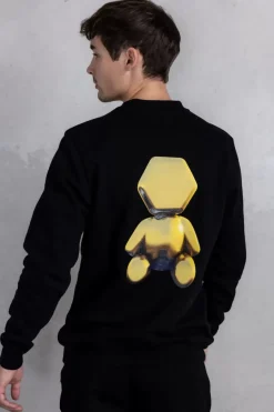 Sweatshirts^BALR. Olaf Straight Gold Doll Emblem Crewneck Jet Black