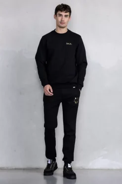Sweatshirts^BALR. Olaf Straight Gold Doll Emblem Crewneck Jet Black