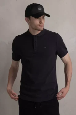 Polos^BALR. Olaf Straight Metal Brand Polo Jet Black