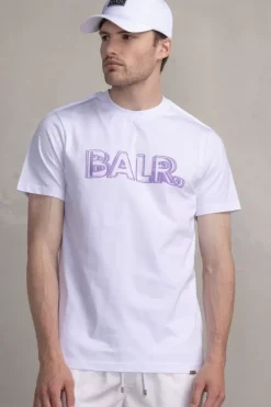 T-Shirts^BALR. Olaf Straight Neon Brand T-Shirt Bright White/Paisley Purple