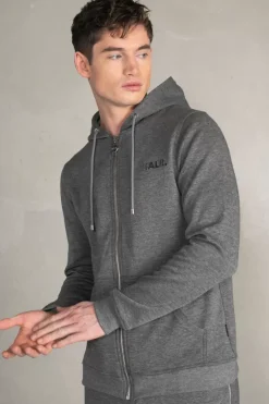 Sweatshirts^BALR. Q-Series Straight Zipped Hoodie Men Dk Grey Heather