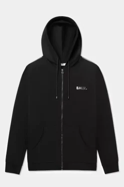 Sweatshirts^BALR. Q-Tape Zip Through Hoodie Jet Black