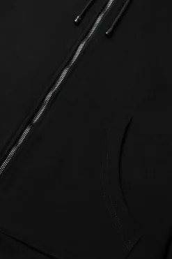 Sweatshirts^BALR. Q-Tape Zip Through Hoodie Jet Black