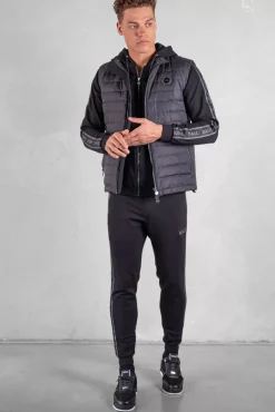 Sweatshirts^BALR. Q-Tape Zip Through Hoodie Jet Black